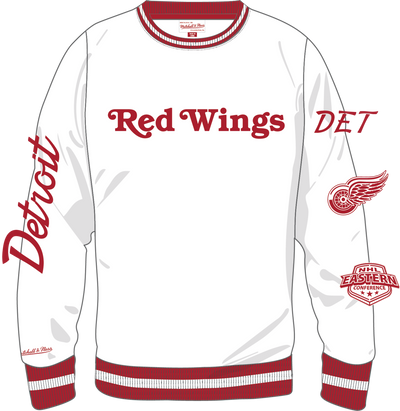 Mitchell & Ness Detroit Red Wings Arctic White Fleece Crew Sweatshirt