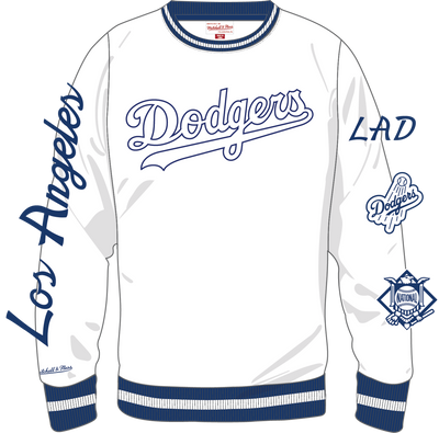 Mitchell & Ness Los Angeles Dodgers Arctic White Fleece Crew Sweatshirt