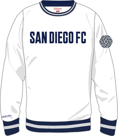 Mitchell & Ness San Diego FC Arctic White Fleece Crew Sweatshirt