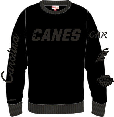 Mitchell & Ness Carolina Hurricanes Black Phantom Fleece Crew Sweatshirt