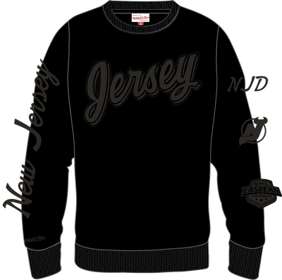 Mitchell & Ness New Jersey Devils Black Phantom Fleece Crew Sweatshirt