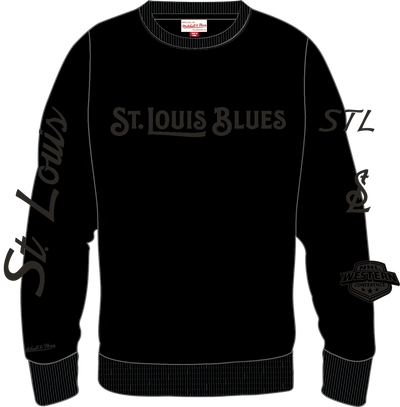 Mitchell & Ness St. Louis Blues Black Phantom Fleece Crew Sweatshirt