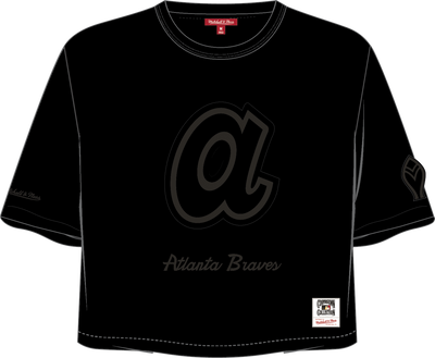 Mitchell & Ness Women's Atlanta Braves Black Phantom Crop T-Shirt