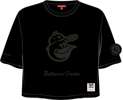 Mitchell & Ness Women's Baltimore Orioles Black Phantom Crop T-Shirt