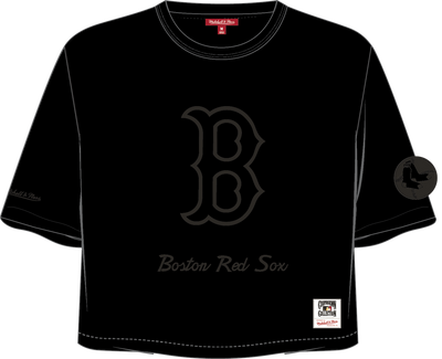 Mitchell & Ness Women's Boston Red Sox Black Phantom Crop T-Shirt
