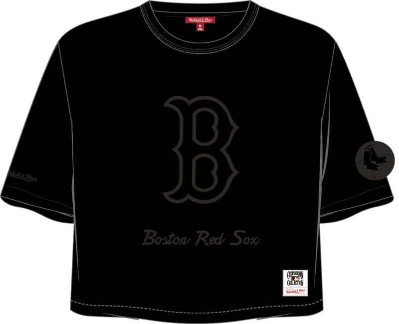 Mitchell & Ness Women's Boston Red Sox Black Phantom Crop T-Shirt