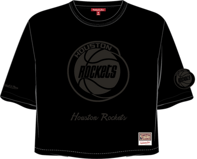 Mitchell & Ness Women's Houston Rockets Black Phantom Crop T-Shirt