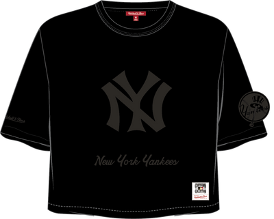 Mitchell & Ness Women's New York Yankees Black Phantom Crop T-Shirt