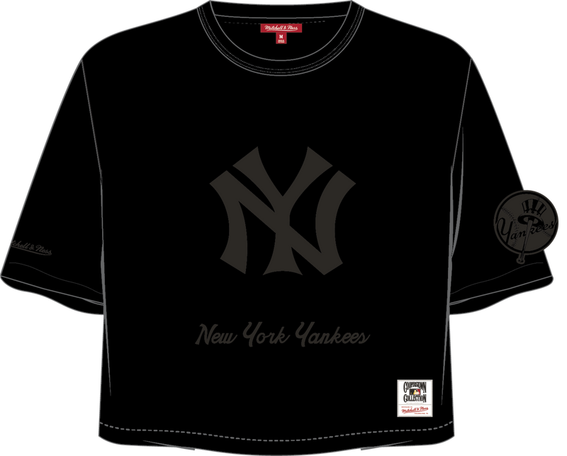 Mitchell & Ness Women's New York Yankees Black Phantom Crop T-Shirt