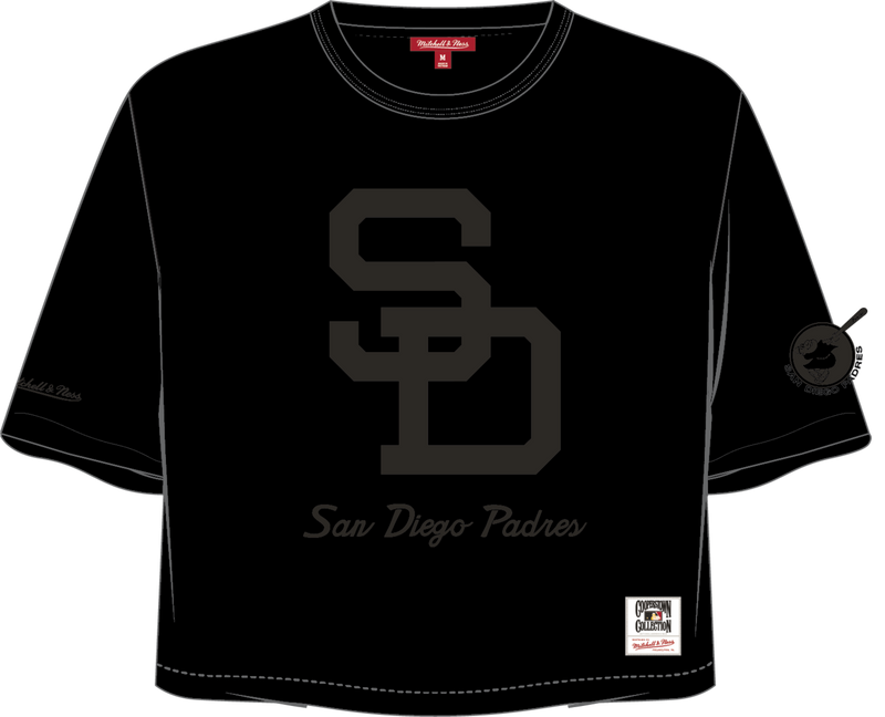 Mitchell & Ness Women's San Diego Padres Black Phantom Crop T-Shirt