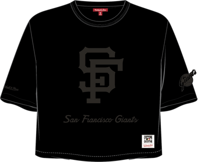 Mitchell & Ness Women's San Francisco Giants Black Phantom Crop T-Shirt