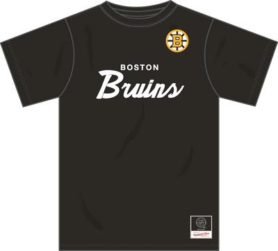 Mitchell & Ness Boston Bruins Black Team Color Head Coach T-Shirt