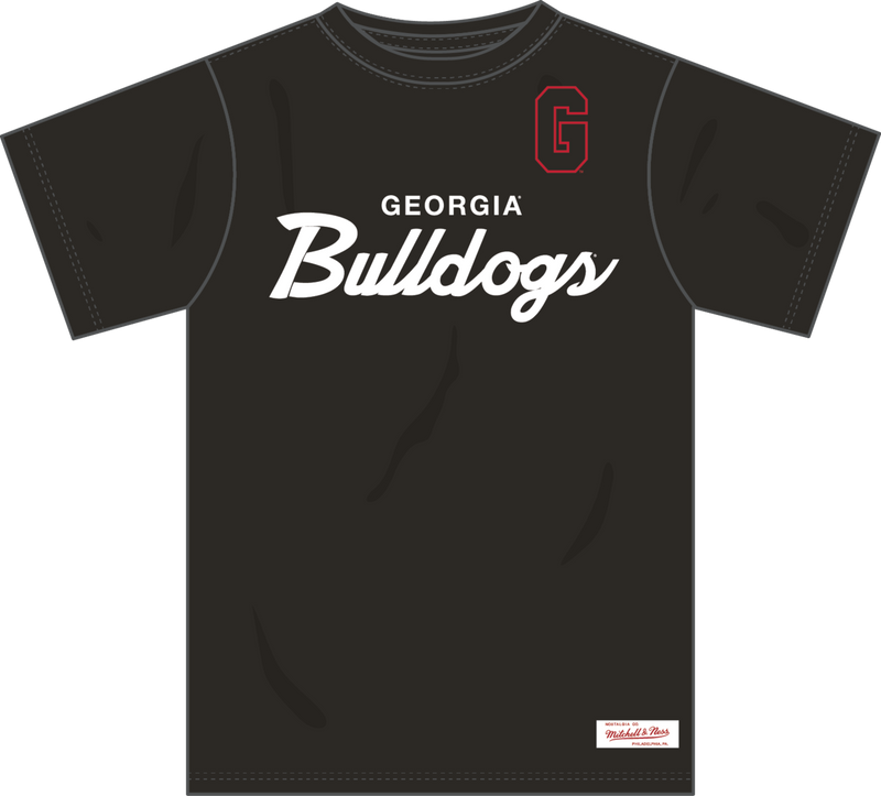 Mitchell & Ness University of Georgia Black Team Color Head Coach T-Shirt Bulldogs