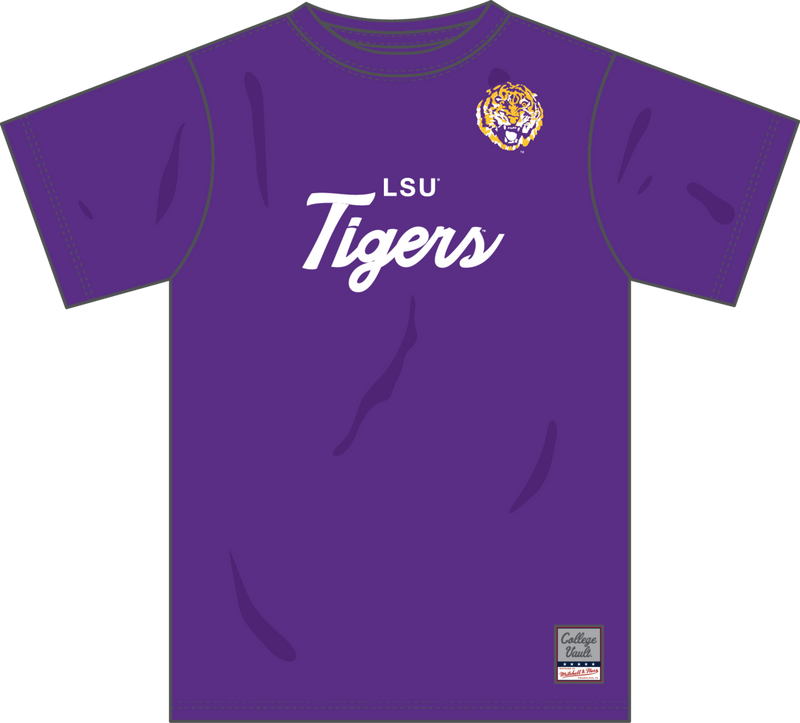 Mitchell & Ness Louisiana State University Purple Team Color Head Coach T-Shirt LSU Tigers