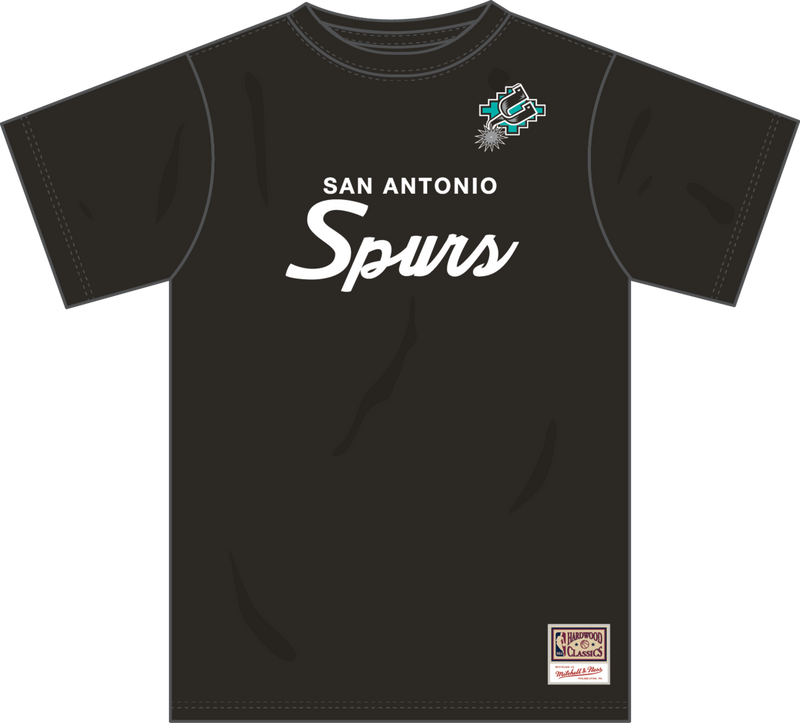 Mitchell & Ness San Antonio Spurs Black Team Color Head Coach T-Shirt