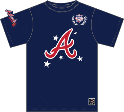 Mitchell & Ness Atlanta Braves Navy Pep Rally Premium T-Shirt