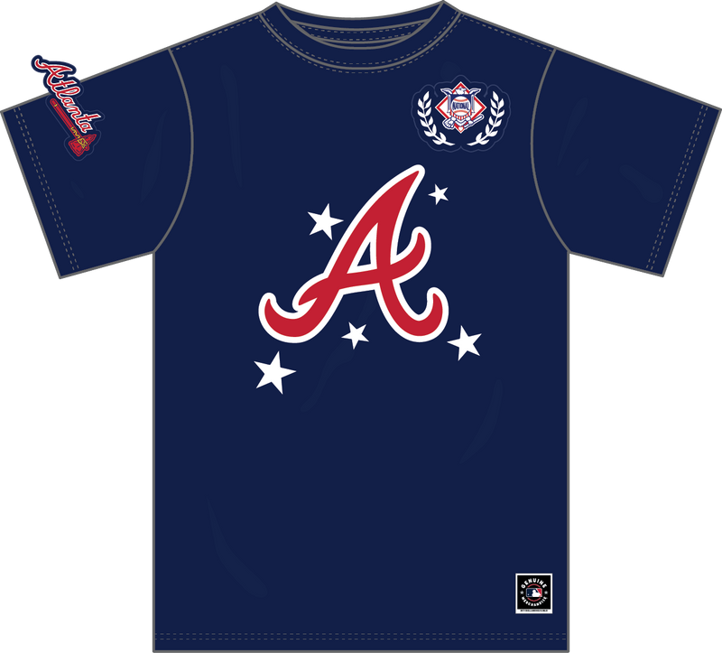 Mitchell & Ness Atlanta Braves Navy Pep Rally Premium T-Shirt