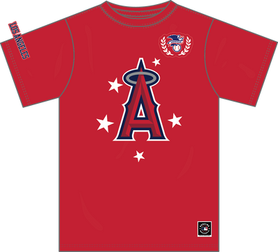 Mitchell & Ness Los Angeles Angels Red Pep Rally Premium T-Shirt