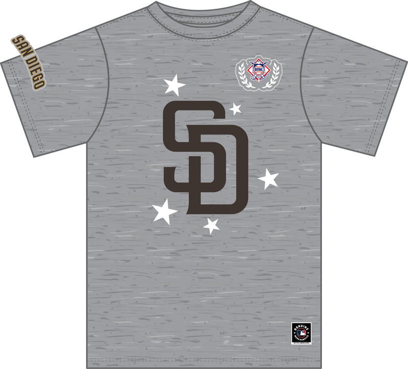 Mitchell & Ness San Diego Padres Grey Heather Pep Rally Premium T-Shirt