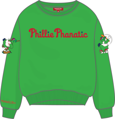 Mitchell & Ness Women's Philadelphia Phillies Green Double Clutch Lightweight Crew Sweatshirt