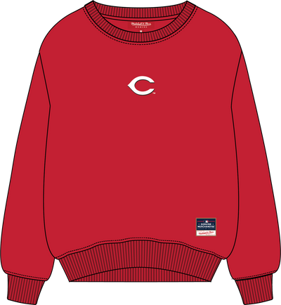 Mitchell & Ness Women's Cincinnati Reds Scarlet Insignia Lightweight Crew Sweatshirt