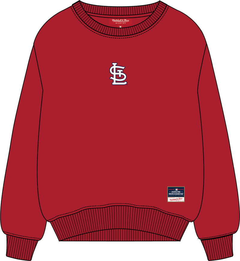 Mitchell & Ness Women's St. Louis Cardinals Scarlet Insignia Lightweight Crew Sweatshirt