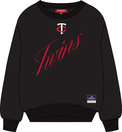 Mitchell & Ness Women's Minnesota Twins Black Script Lightweight Crew Sweatshirt
