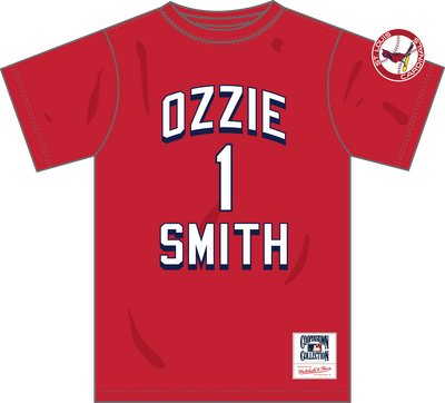Mitchell & Ness Ozzie Smith St. Louis Cardinals Red Player Collection Premium T-Shirt