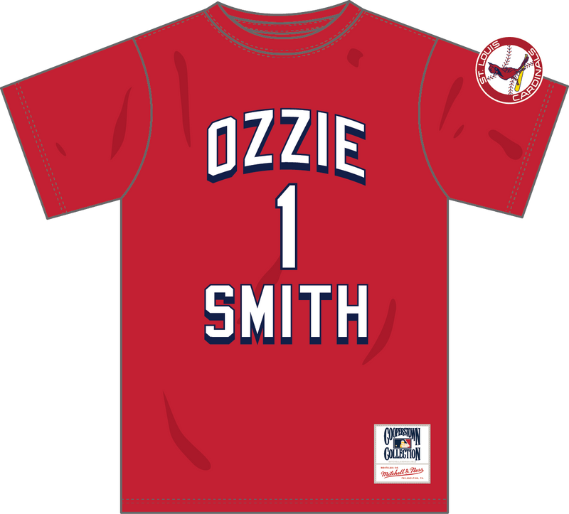 Mitchell & Ness Ozzie Smith St. Louis Cardinals Red Player Collection Premium T-Shirt