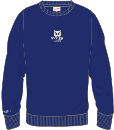 Mitchell & Ness Hartford Whalers Royal Core Essentials Fleece Crew Sweatshirt