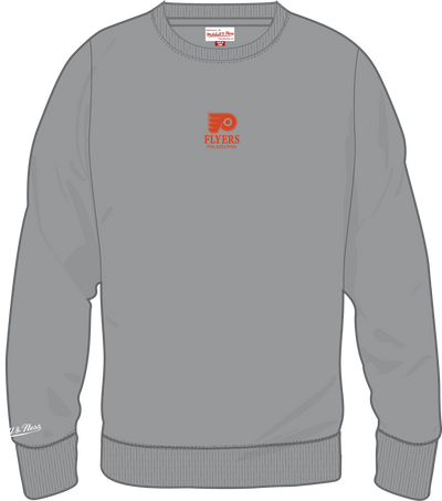 Mitchell & Ness Philadelphia Flyers Grey Core Essentials Fleece Crew Sweatshirt