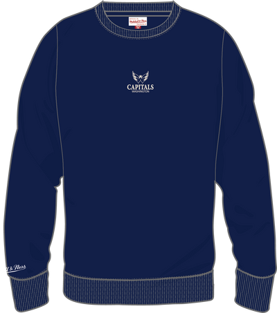 Mitchell & Ness Washington Capitals Navy Core Essentials Fleece Crew Sweatshirt