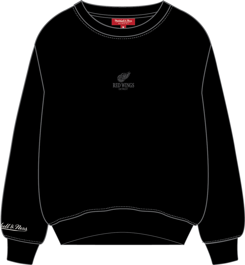 Mitchell & Ness Women's Detroit Red Wings Black Core Essentials Lightweight Crew Sweatshirt