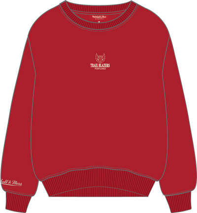 Mitchell & Ness Women's Portland Trail Blazers Scarlet Core Essentials Lightweight Crew Sweatshirt