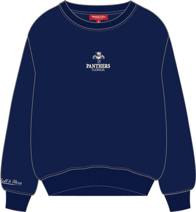 Mitchell & Ness Women's Florida Panthers Navy Core Essentials Lightweight Crew Sweatshirt