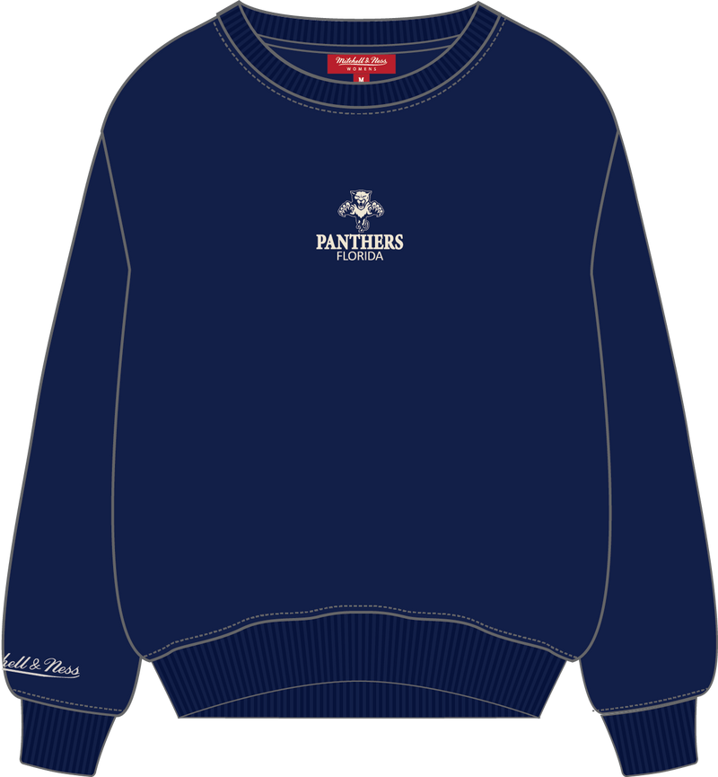 Mitchell & Ness Women's Florida Panthers Navy Core Essentials Lightweight Crew Sweatshirt