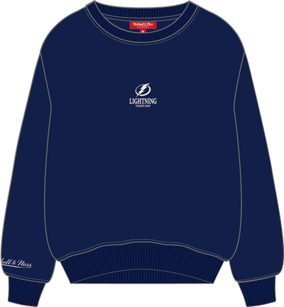 Mitchell & Ness Women's Tampa Bay Lightning Navy Core Essentials Lightweight Crew Sweatshirt