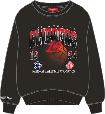 Mitchell & Ness Women's LA Clippers Black Street Graphics Lightweight Crew Sweatshirt