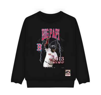 Mitchell & Ness David Ortiz Boston Red Sox Black Photo Crewneck Sweatshirt