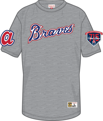 Mitchell & Ness Hank Aaron Atlanta Braves Grey Heather Legends T-Shirt