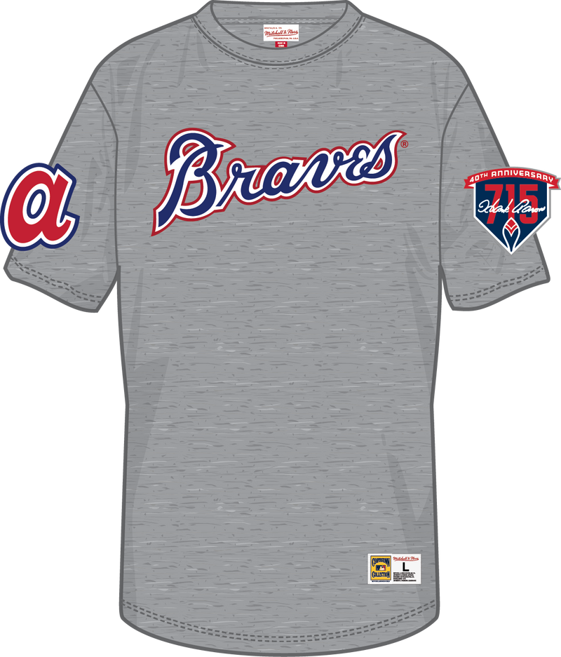 Mitchell & Ness Hank Aaron Atlanta Braves Grey Heather Legends T-Shirt