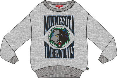 Mitchell & Ness Women's Minnesota Timberwolves Grey Heather Logo Lightweight Crew Sweatshirt 3.0