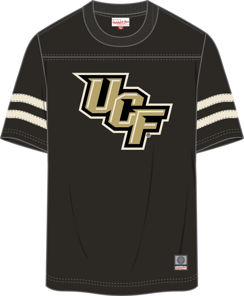 Mitchell & Ness University of Central Florida Black Current Logo Heavyweight Yoke T-Shirt