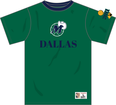 Mitchell & Ness Dallas Mavericks Dark Green Vintage Logo Team OG 3.0 T-Shirt