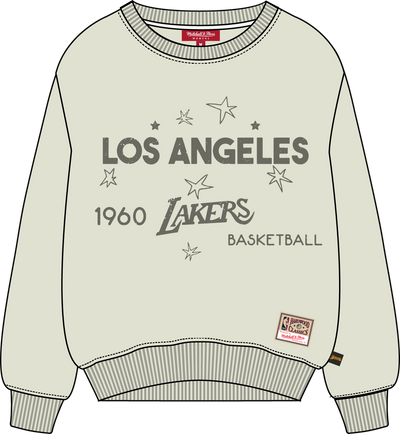 Mitchell & Ness Women's Los Angeles Lakers Cream Logo Lightweight Crew Sweatshirt 3.0