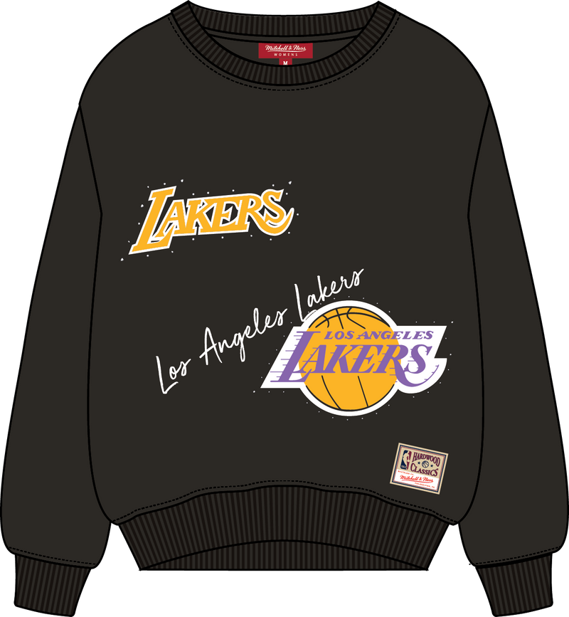 Mitchell & Ness Women's Los Angeles Lakers Black Crewneck Sweatshirt