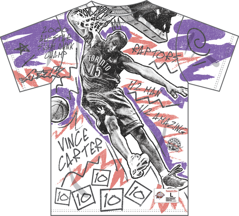 Mitchell & Ness Vince Carter All-Star 2000 Multi/White Vintage Logo Showstopper Player T-Shirt