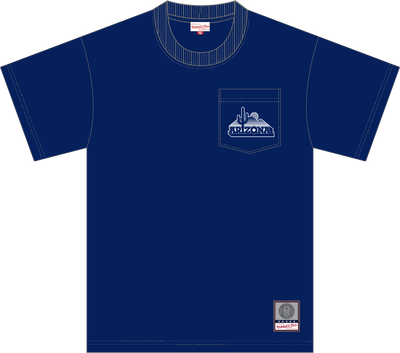 Mitchell & Ness University of Arizona Navy Vintage Logo Double Hit Pocket T-Shirt Wildcats