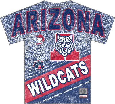 Mitchell & Ness University of Arizona Multi Vintage Logo Playmaker Sublimated T-Shirt Wildcats