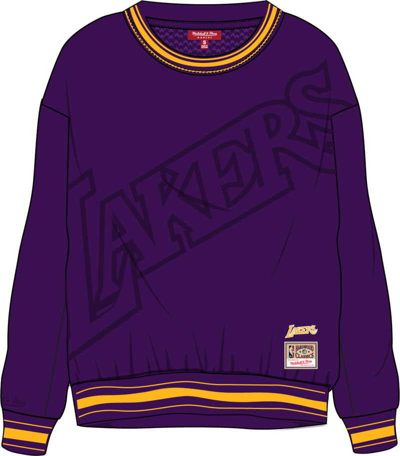 Mitchell & Ness Women's Los Angeles Lakers Dark Purple Big Face 3.0 Crew Sweatshirt